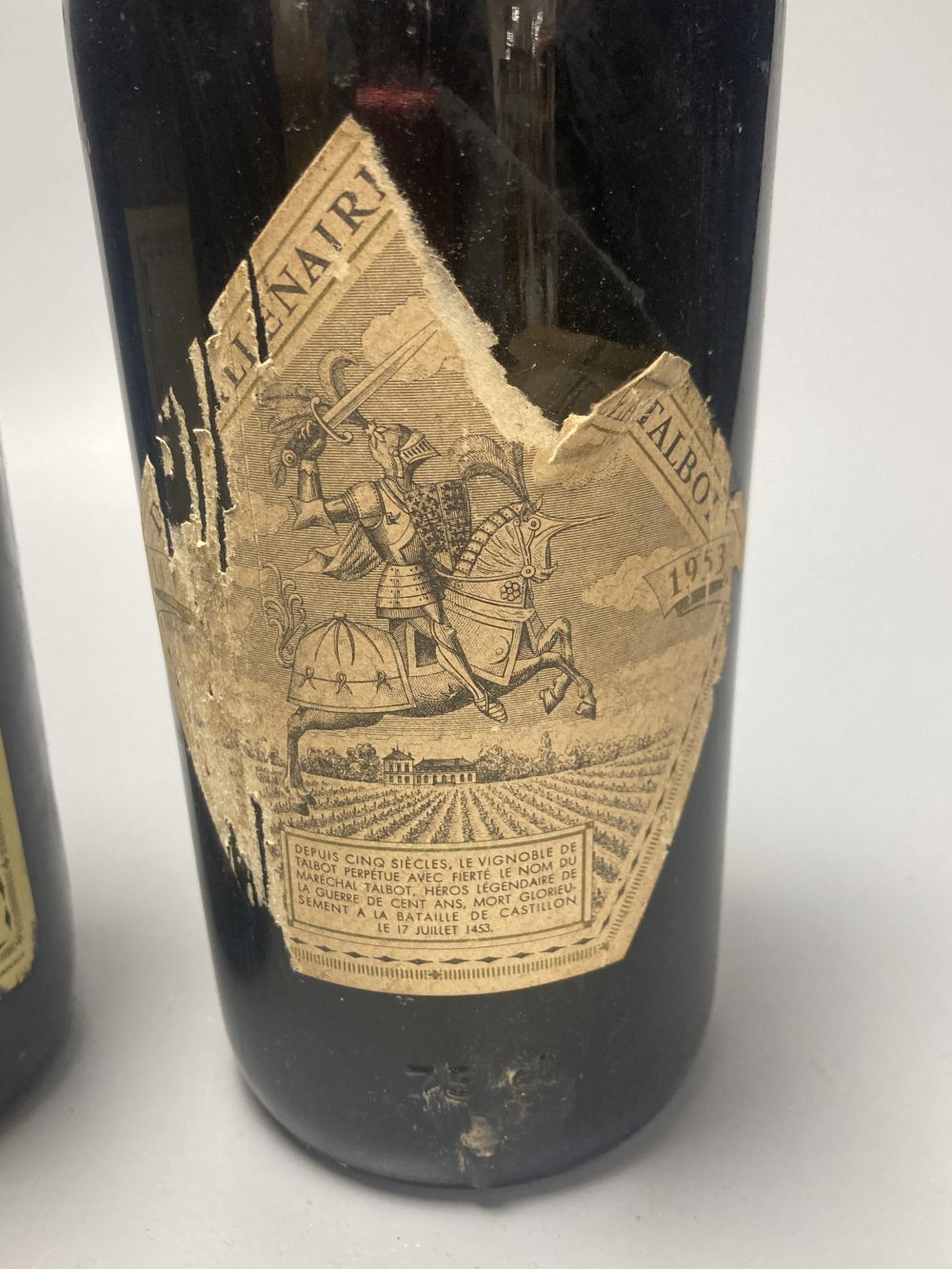 Two bottles of Chateau Talbot, 1953 and 1965